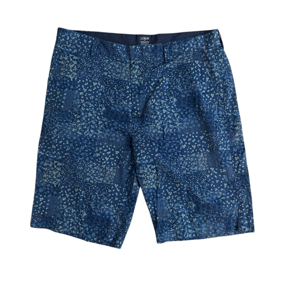 J.Crew Rivington Corduroy Floral Patchwork Print Shorts Men's 34 Blue